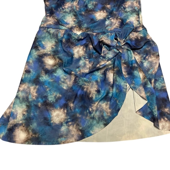Women’s Blue Tie-Dye Swim Dress Size L Tummy Control One Piece Bathing Suit - Picture 4 of 12